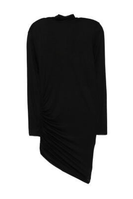 black-asymmetric-hem-dress