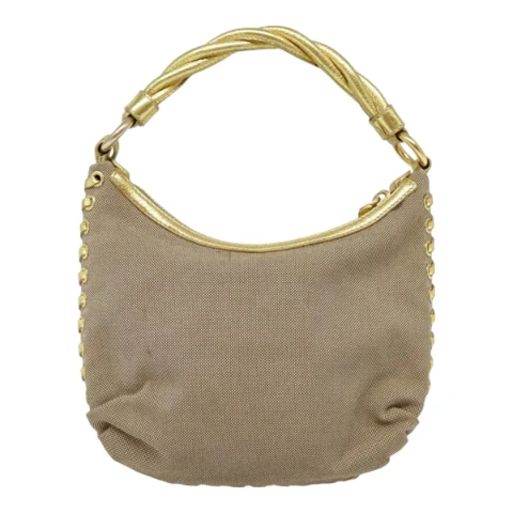 Prada Vintage Pre-owned Canvas prada-bags Beige Dames
