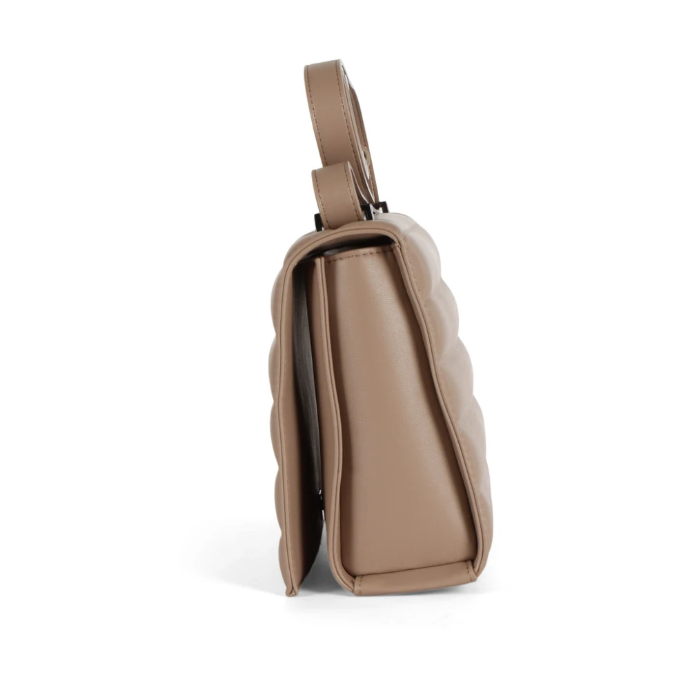 Calvin Klein Gewatteerde Schoudertas met Logoplaatje Beige Dames