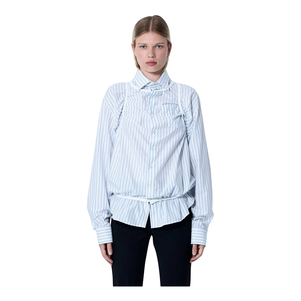 Maison Margiela Women's White Cotton Shirt With Décortiqué Details