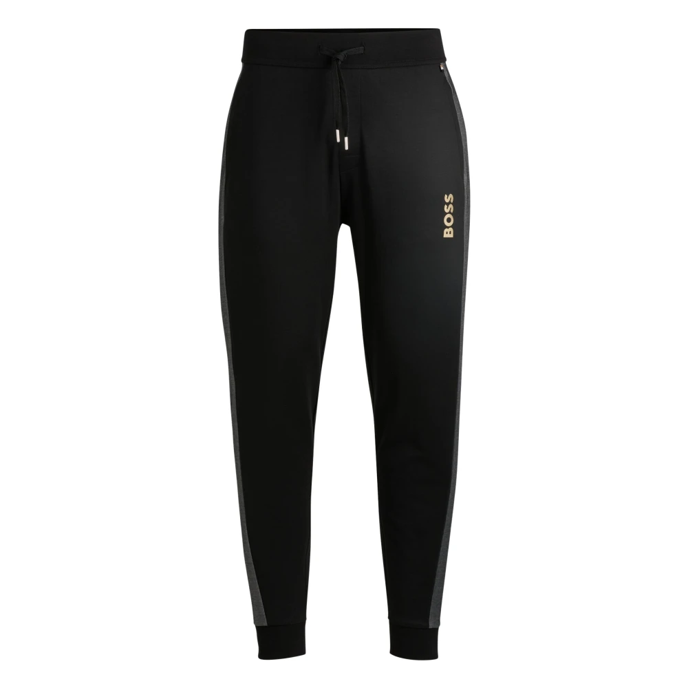 Hugo Boss Zwarte Logo Sweatpants Stijlvolle Casual Kleding Black Heren