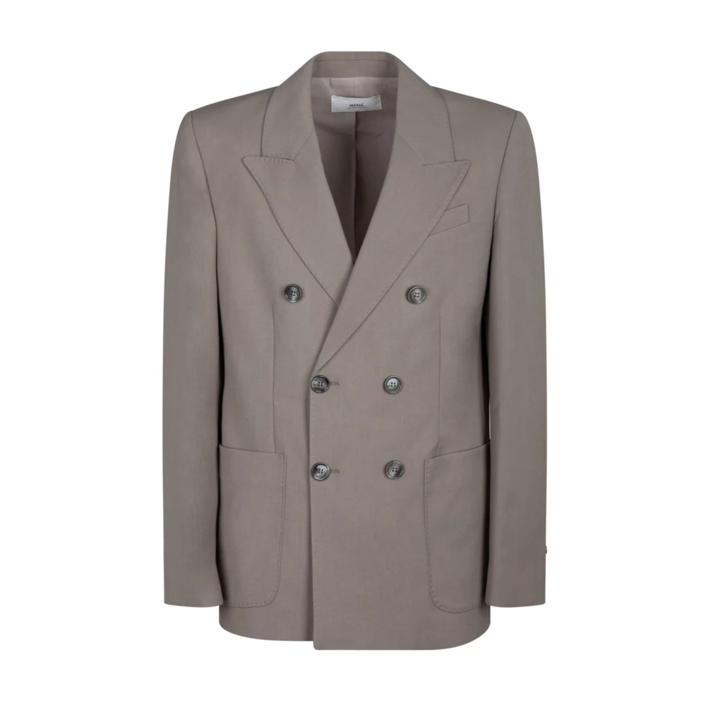 Ami Paris Taupe Double Breasted Blazer Beige Dames