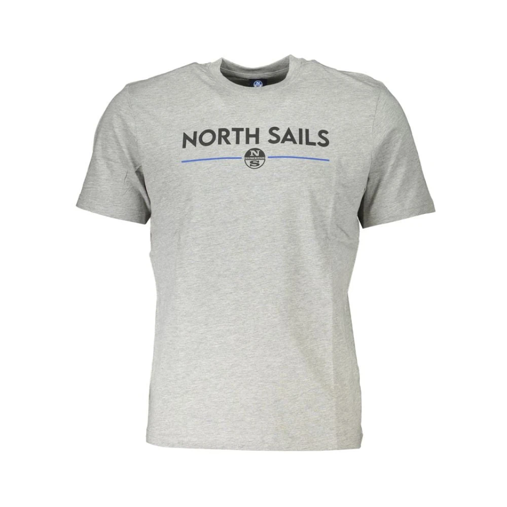 North Sails Grijze Katoenen Print Logo T-Shirt Gray Heren