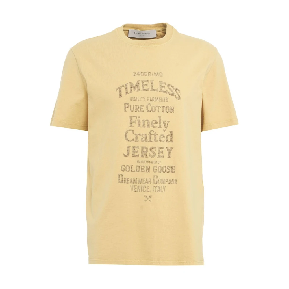 Golden Goose Gul T-shirt Aw24 Stil Yellow, Herr