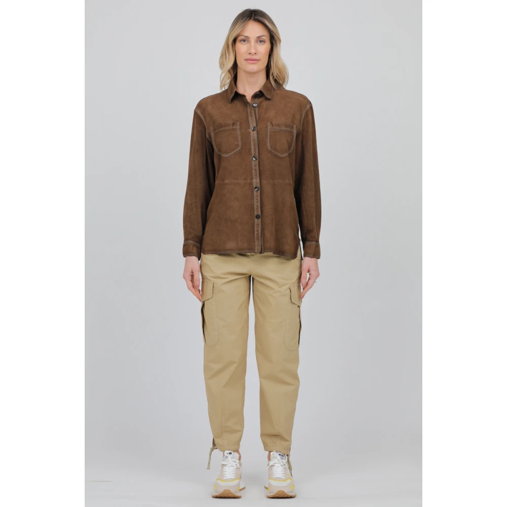 Aspesi Cargo Katoenen Broek Beige Dames