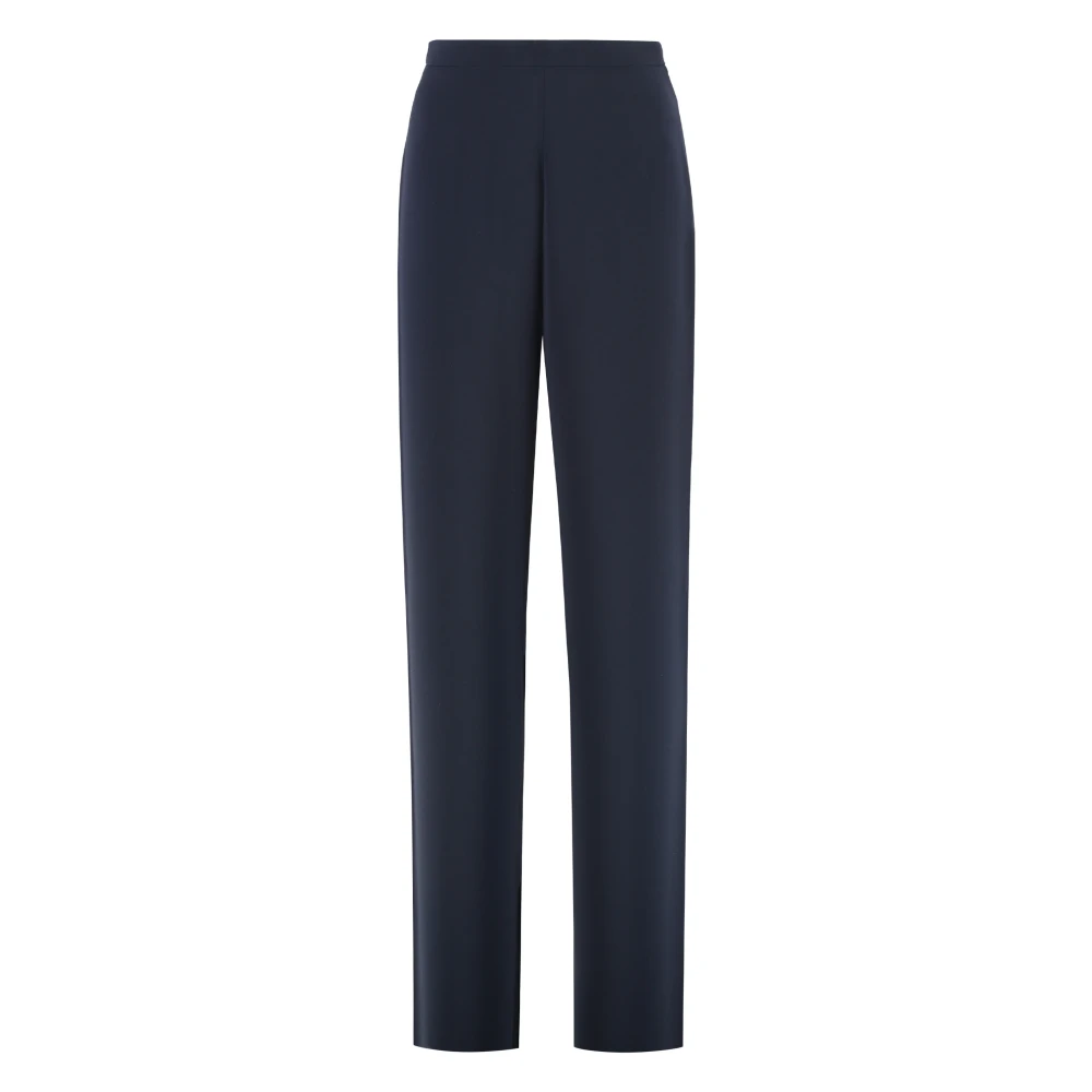 Max Mara Studio Blue Elegant Cady Trousers - Female - Straight Trousers - M - Trousers
