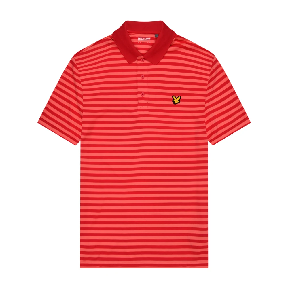 Lyle & Scott Brede Streep Golf Polo Shirt Red Heren