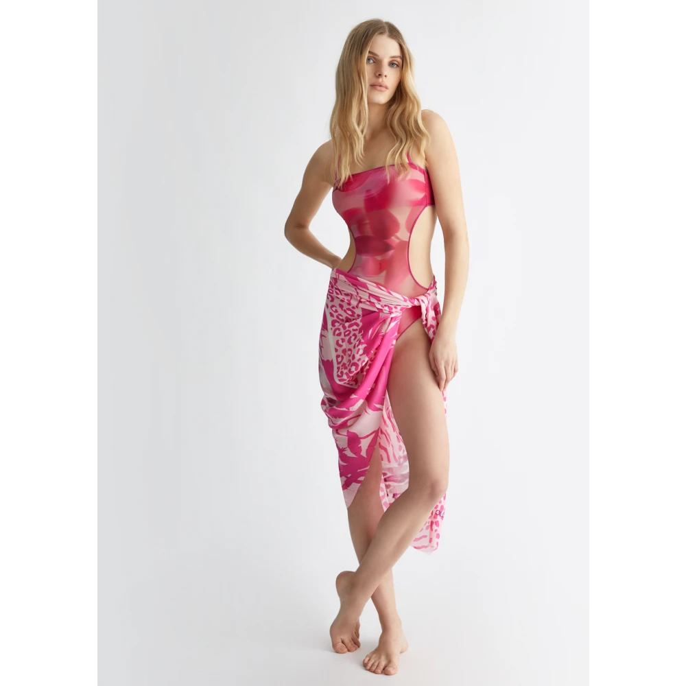 Liu Jo Badpak met bladerenprint Pink Dames
