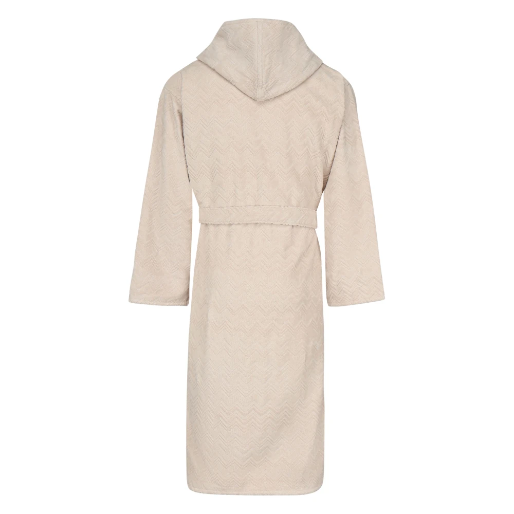 Missoni Home Luxe Terry Badjas met Geïntegreerde Capuchon White Heren