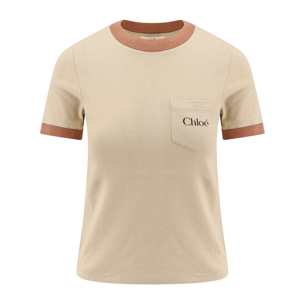 Chloé - Tops > T-Shirts - Beige - Chloé - Modalova