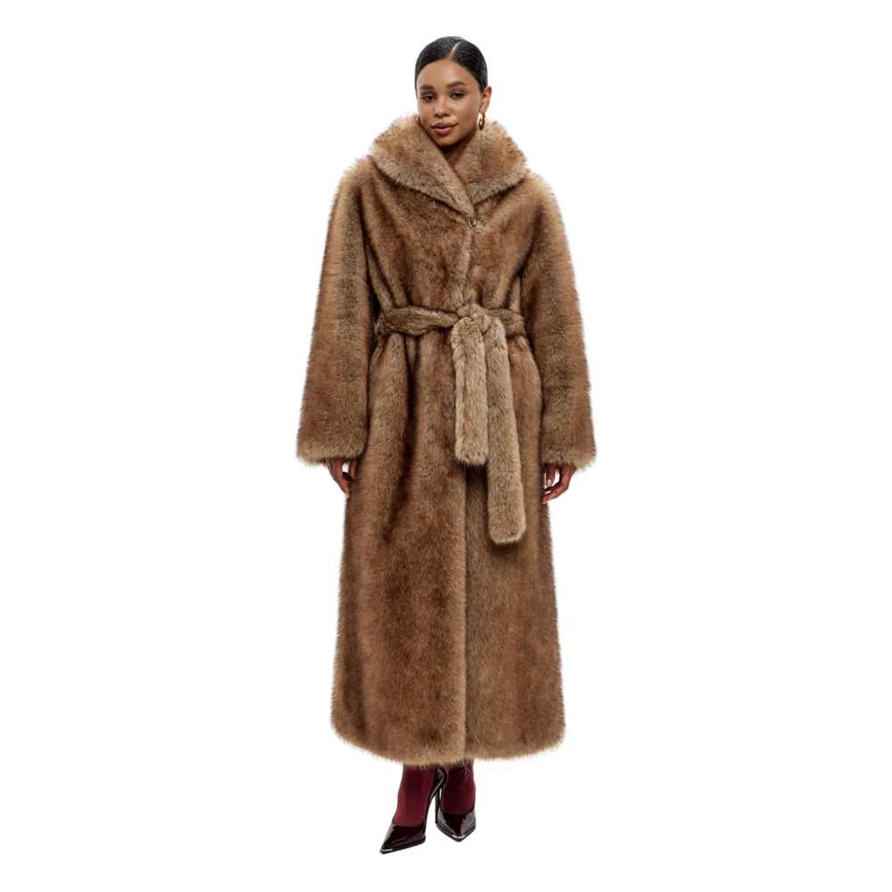 Cesare Gaspari Donna Marrone Faux Fur & Shearling Jackets
