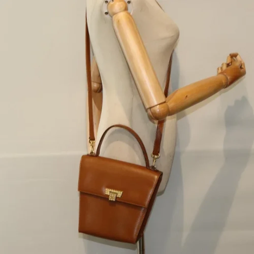 Dior Vintage Pre-owned Leather dior-bags Brown Dames