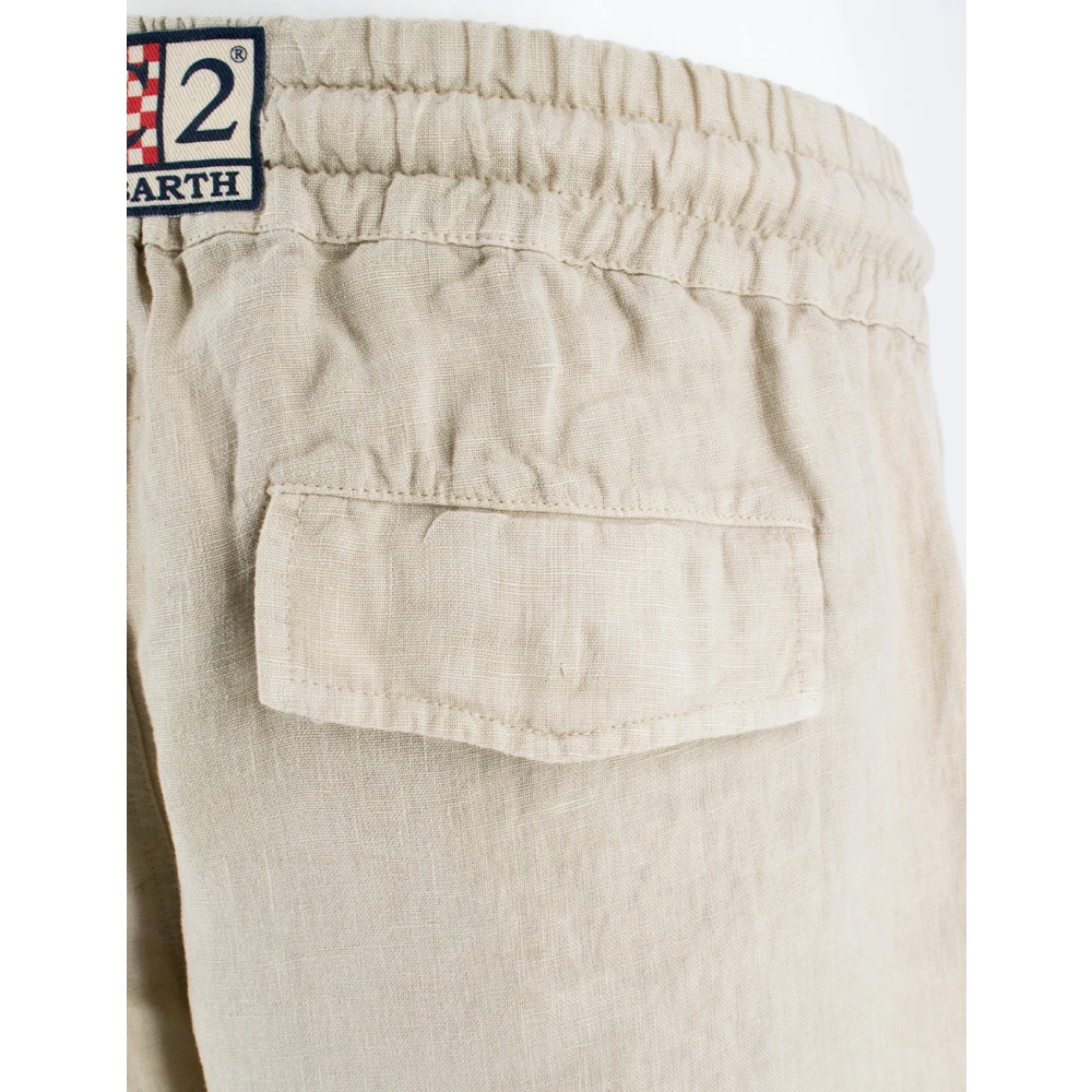 MC2 Saint Barth Linnen Trekkoord Bermuda Shorts Beige Heren