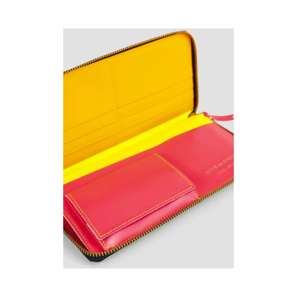 Comme des Garçons Neon Gele Portemonnee met Multicolor Interieur Yellow Dames