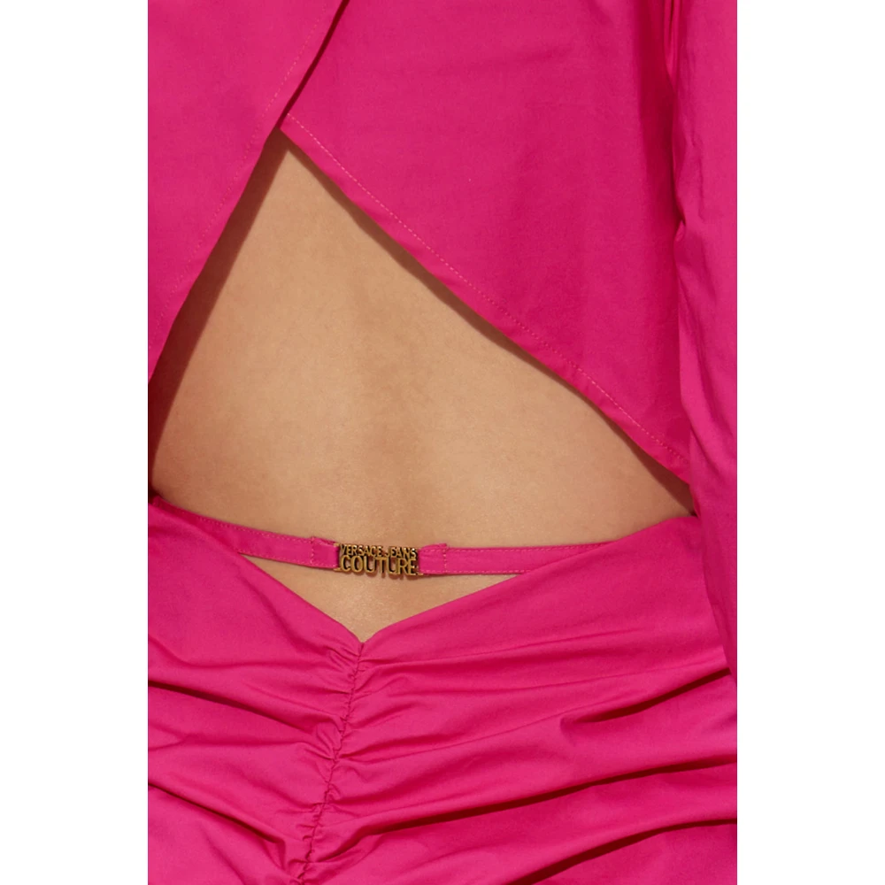 Versace Jeans Couture Jurk met voorpand drapering Pink Dames