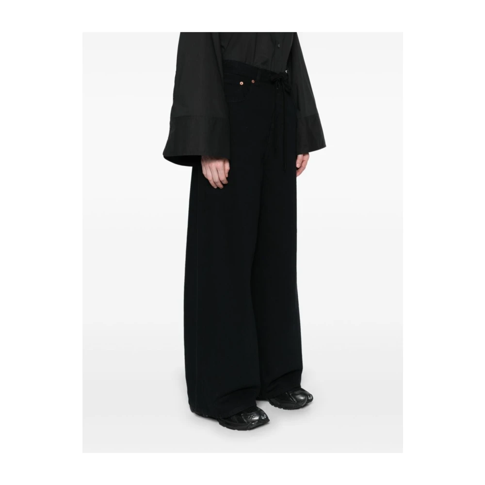 MM6 Maison Margiela Zwarte Denim Wijde Pijp Jeans Black Dames
