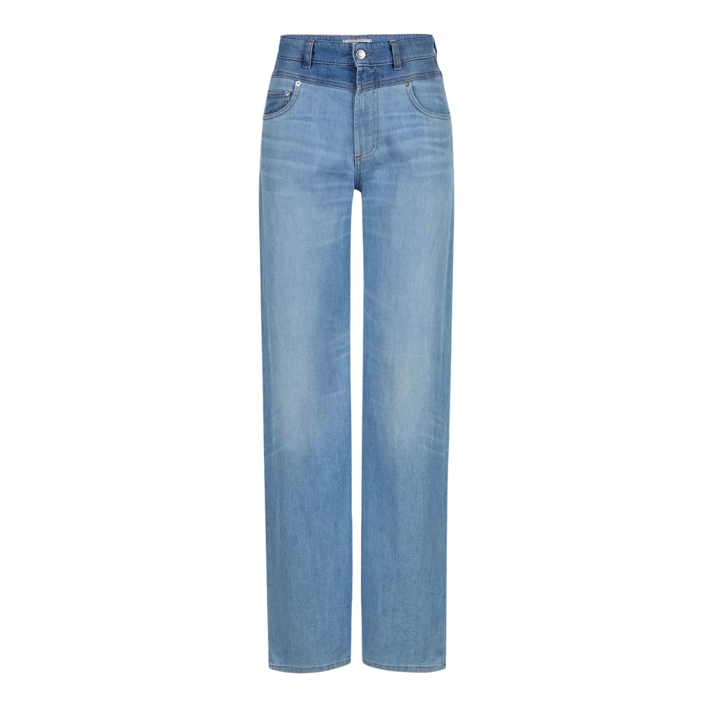 Iceberg 5-pocket broek met wijde pijpen in indigo denim Blue Dames