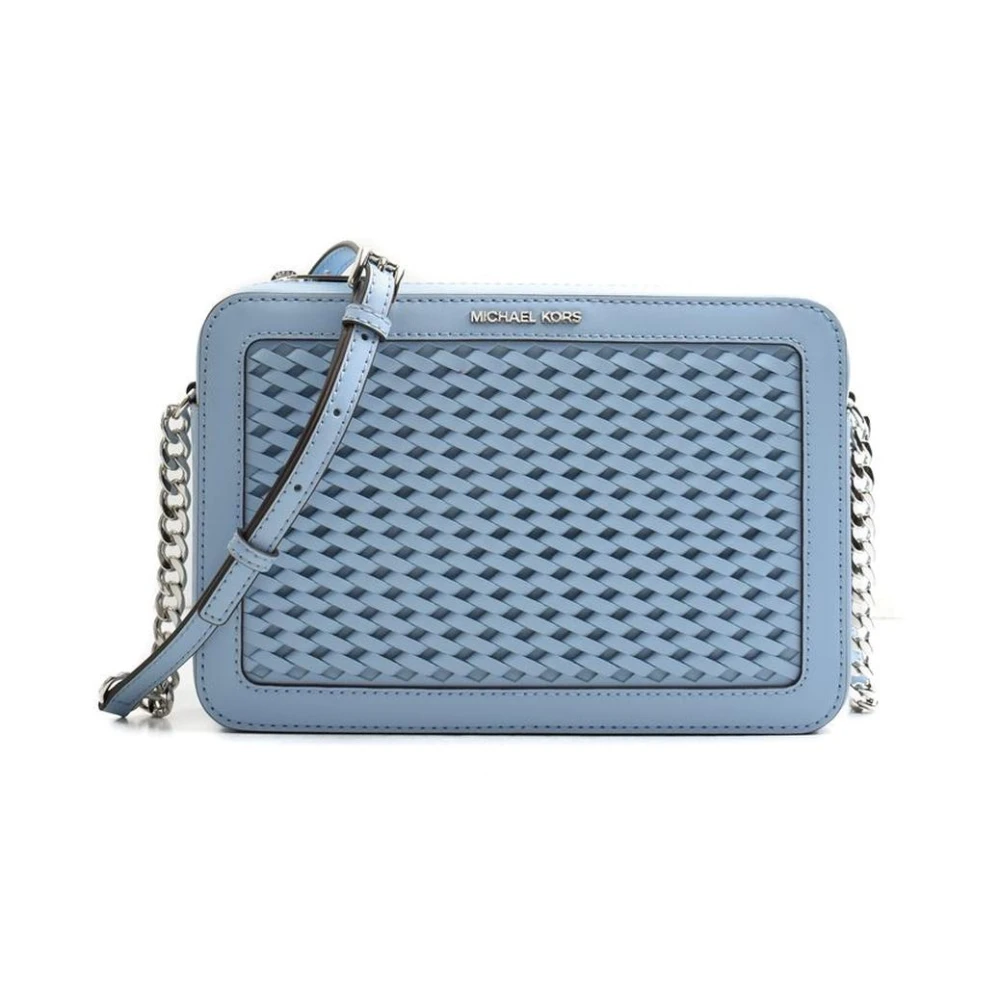 Michael Kors Women's Blue Fur Crossbody Bag With Chain Strap