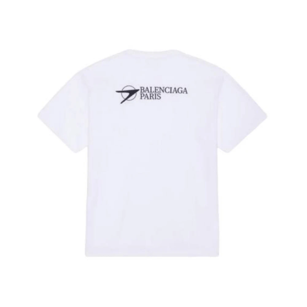 Balenciaga Geborduurd logo wit T-shirt White Heren