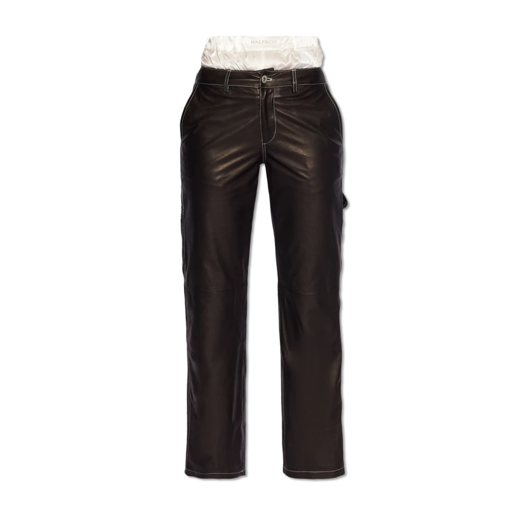 Halfboy Leren broek Black Dames