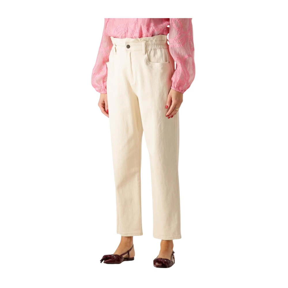 Minus Elegante Ecru Pantalon voor Vrouwen Beige Dames