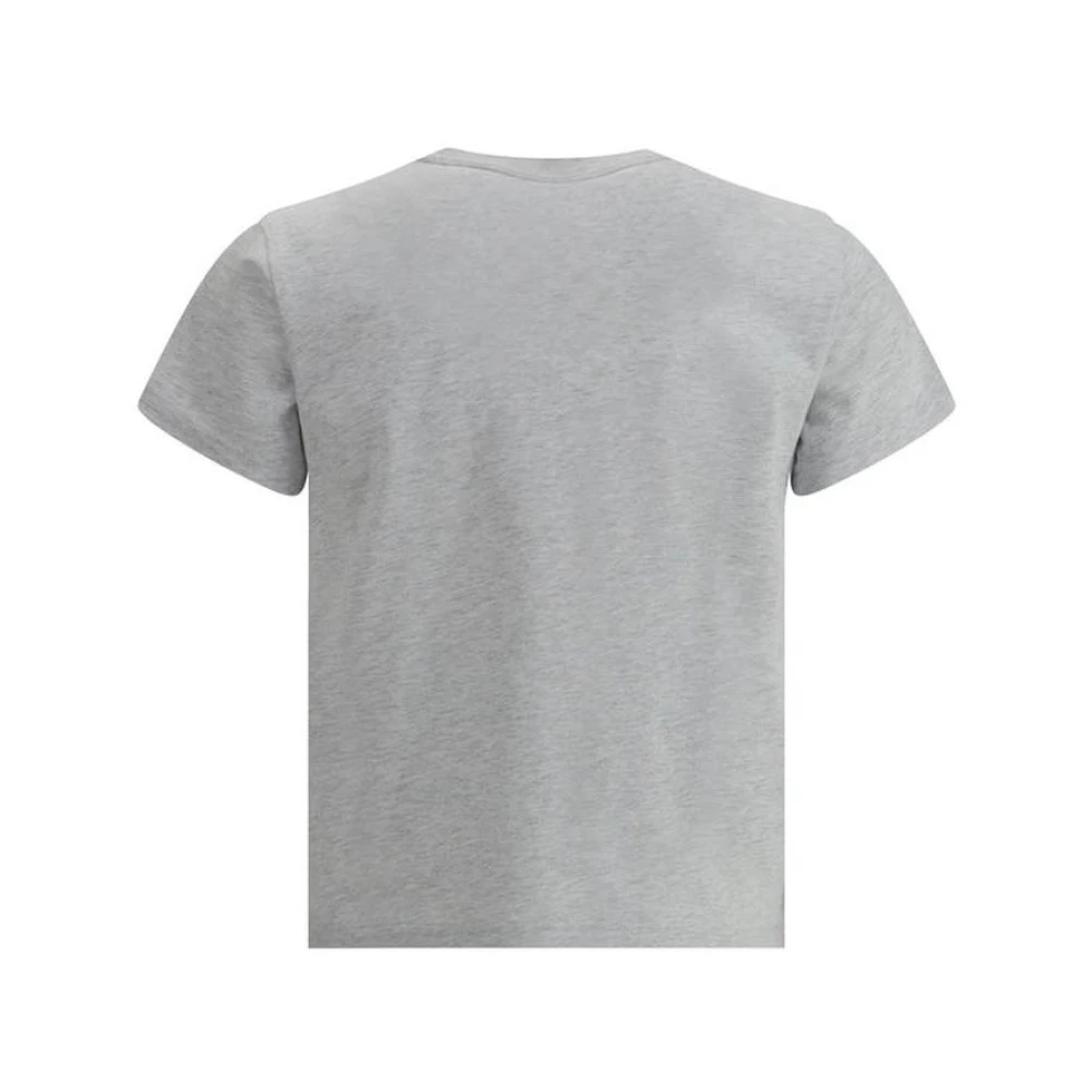 alexander wang Geborduurd Logo Slim Fit Katoenen T-shirt Gray Dames