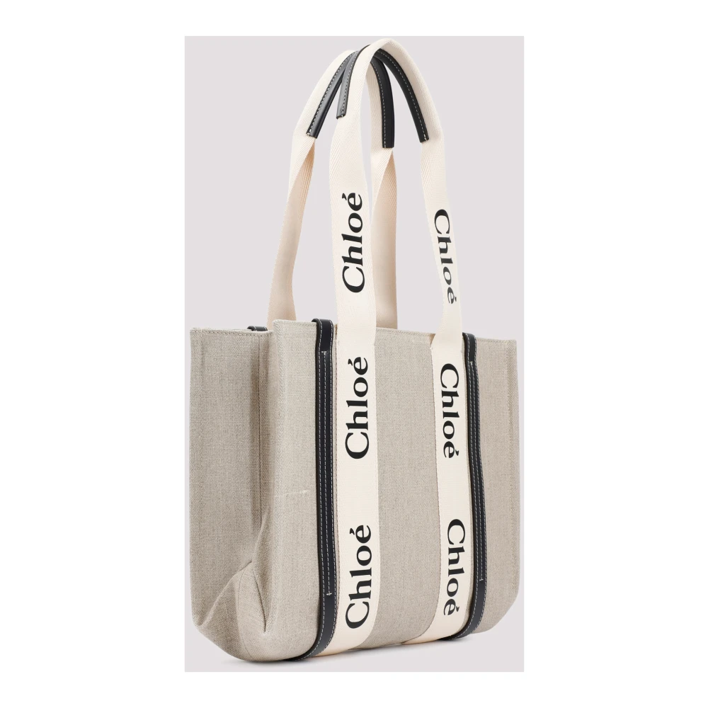 Chloé Neutrale Schoudertas met Blauwe Accenten Beige Dames