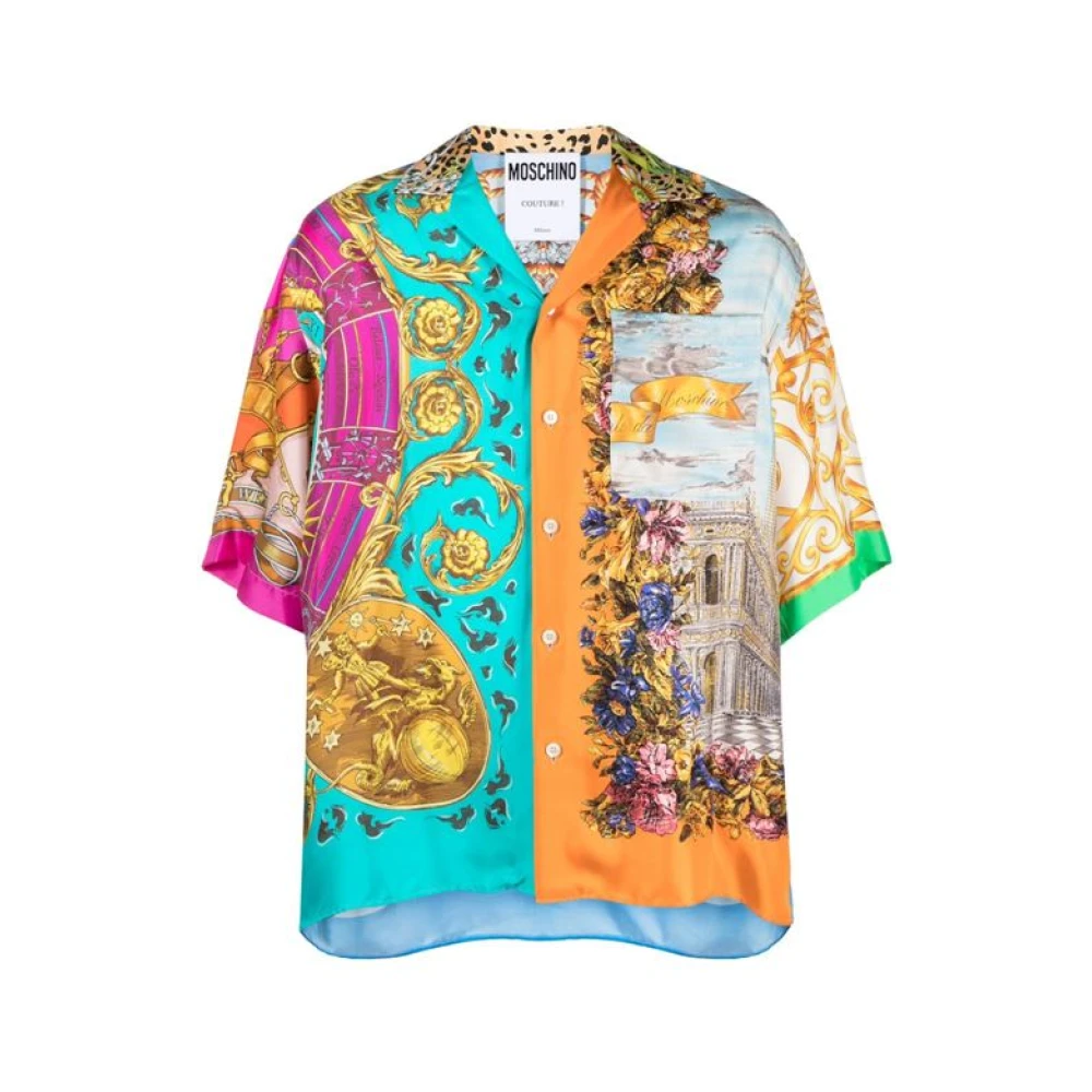 Moschino Multikleur Zijden Satijnen Mix Print Shirt Multicolor Heren