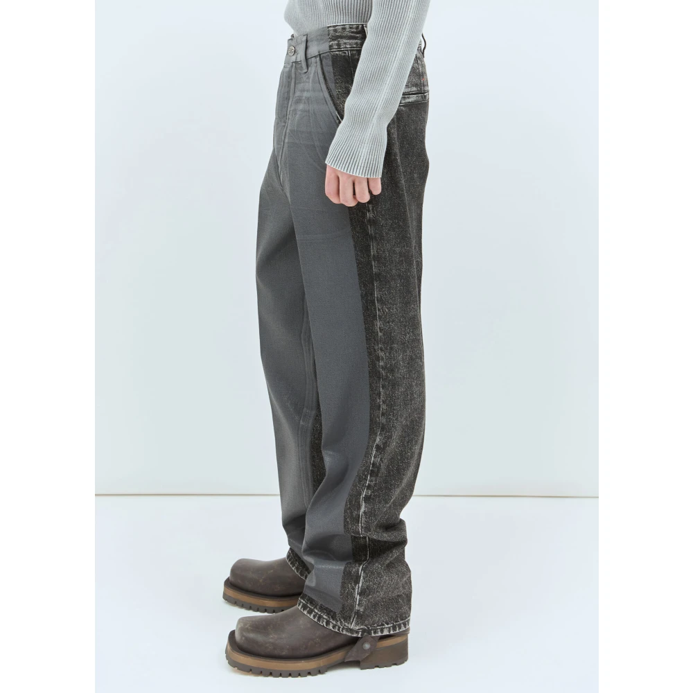 Diesel Jeans met gecoate panelen en paneelconstructie Gray Heren