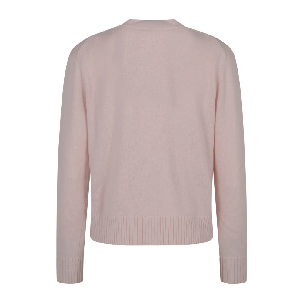 Maison Kitsuné Gedurfde Fox Head Cropped Cardigan Sweaters Pink Dames