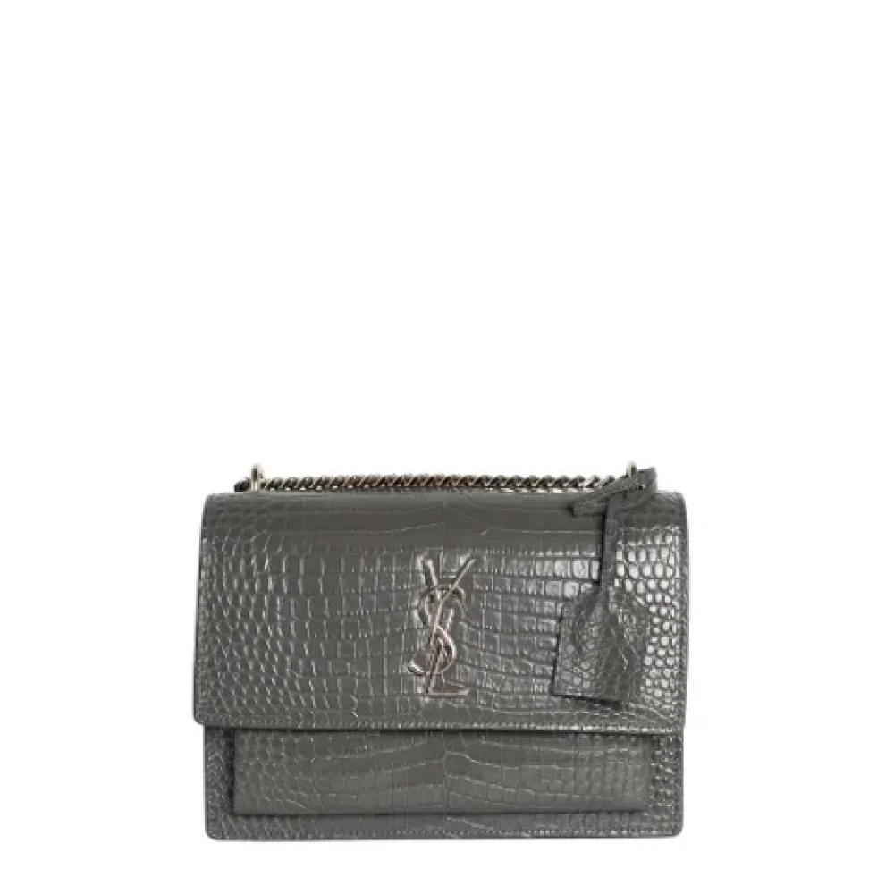 Yves Saint Laurent Vintage Pre-owned Leather shoulder-bags Gray Dames