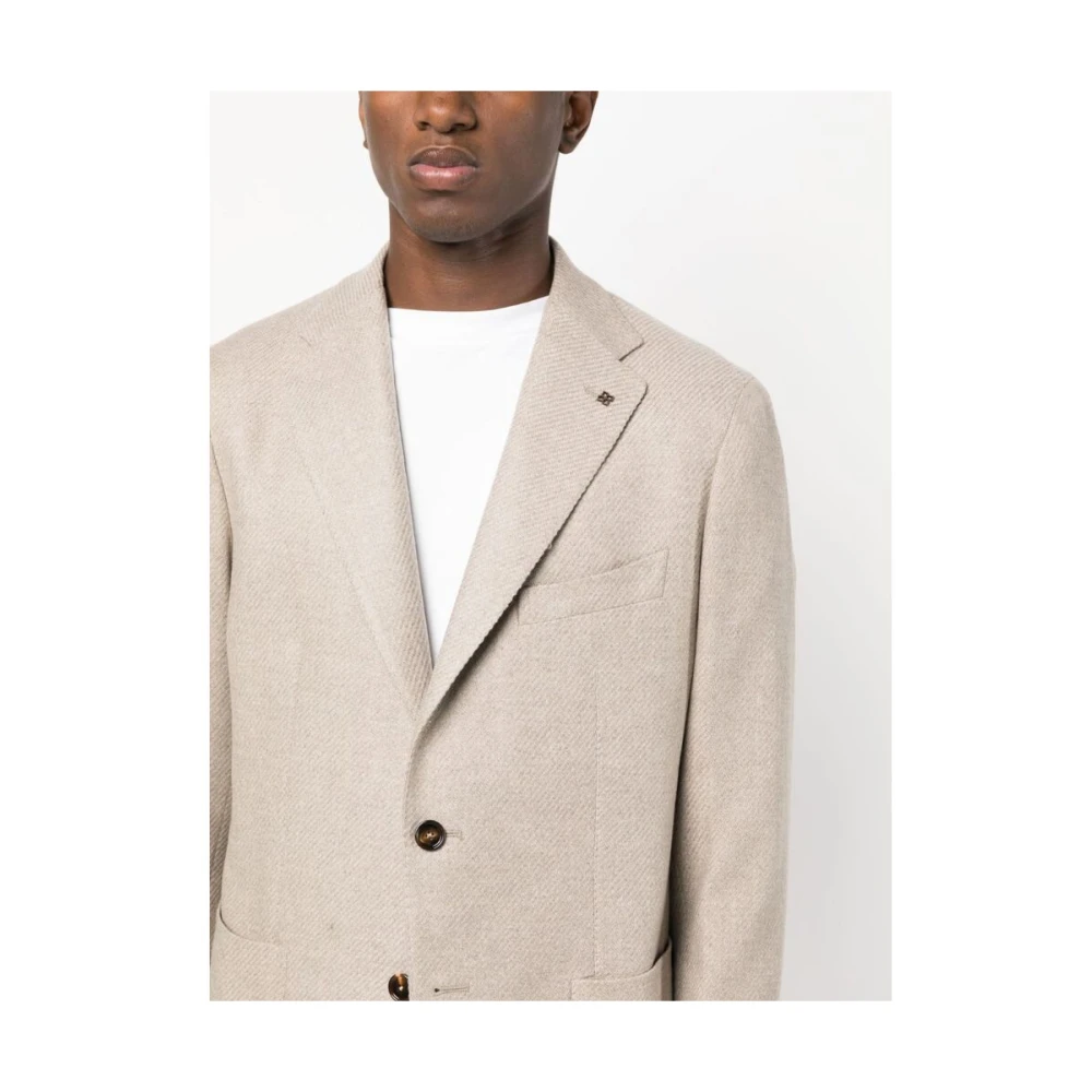 Tagliatore Beige Wolblend Blazer Beige Heren