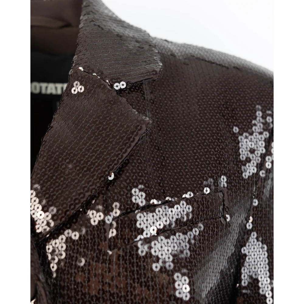 Rotate Birger Christensen Sequin Blazer Jurk Brown Dames