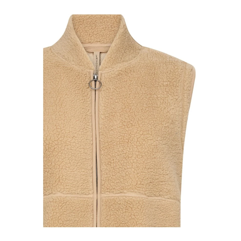 Soyaconcept Teddy Gilet met ritssluiting Beige Dames