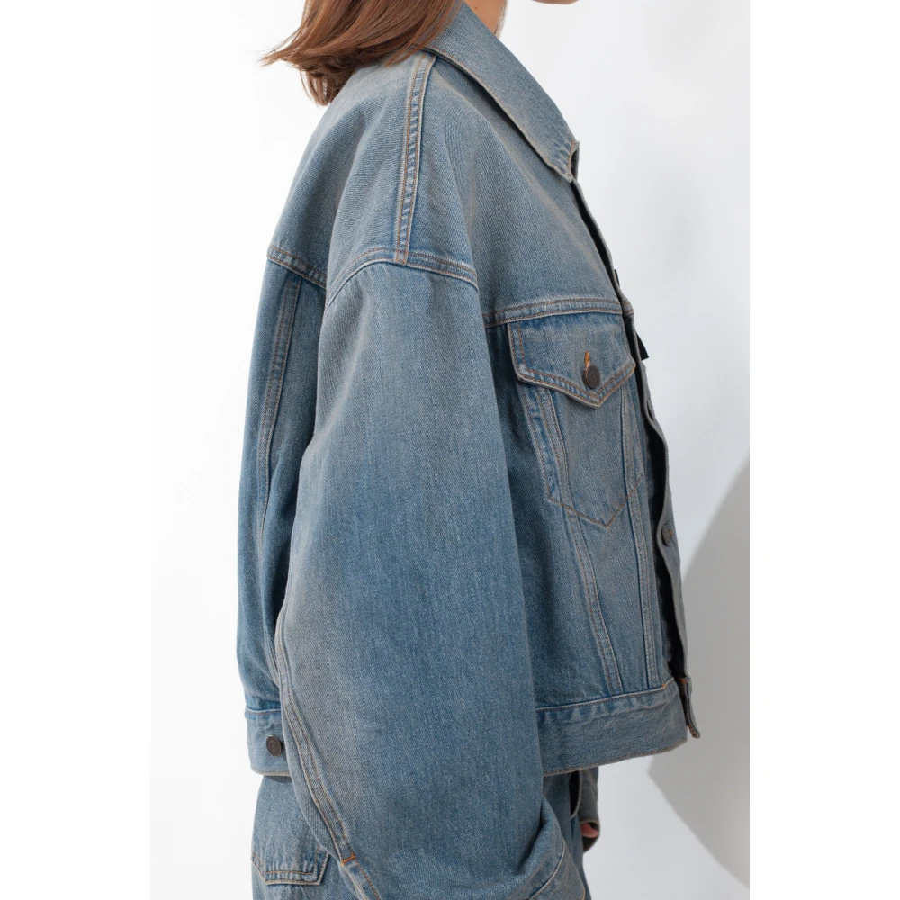 Haikure Oil Wash Denim Jacket Blue Dames