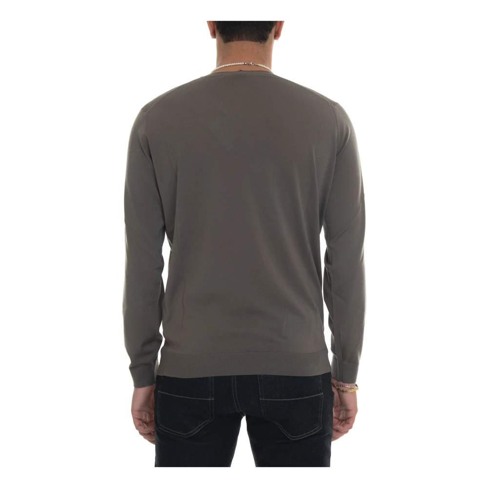 Hindustrie Merino Wol Slim Fit Pullover Gray Heren