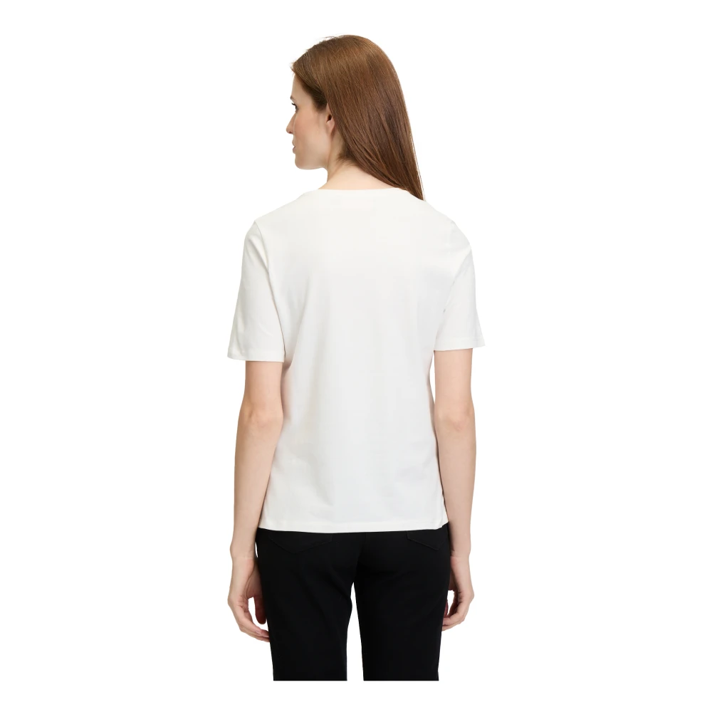 Betty Barclay Gedrukt Basic T-shirt met Glitterstenen White Dames