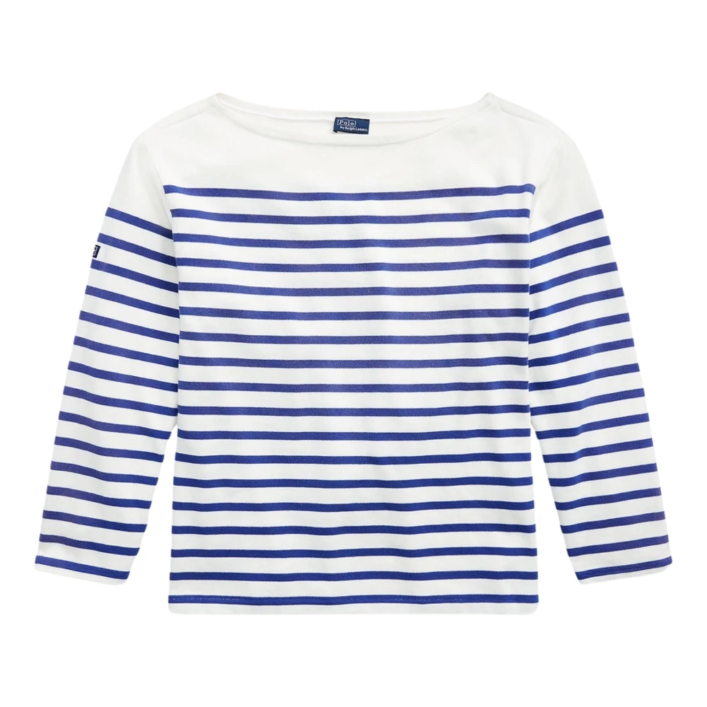 Polo Ralph Lauren Blå Klassisk Randig Båthalsad T-Shirt
