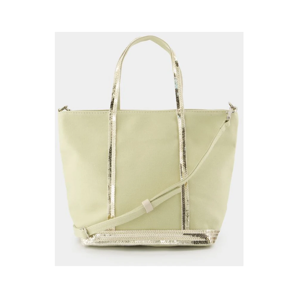 Vanessa Bruno Gele Katoenen Shopper Tas Dubbel Draag Yellow Dames