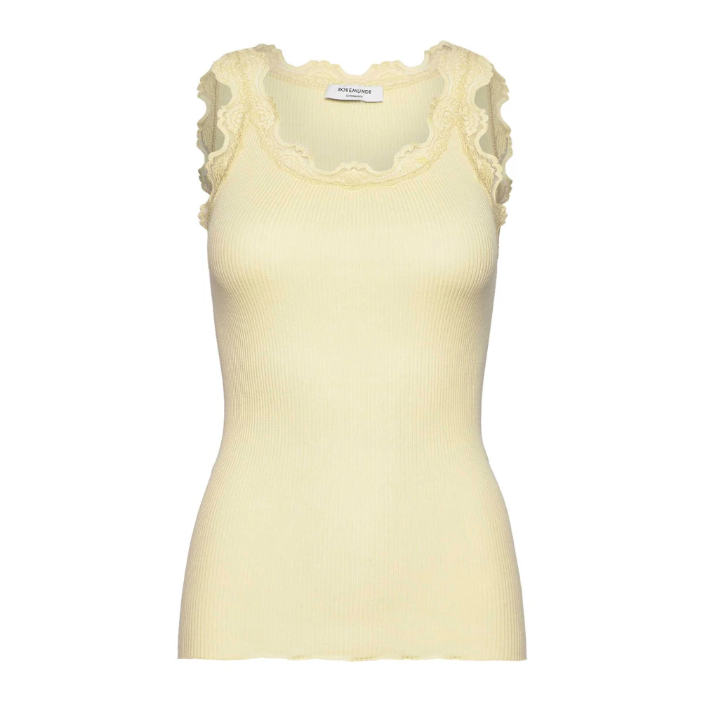 Rosemunde Pastel Yellow Kant Top Beige Dames