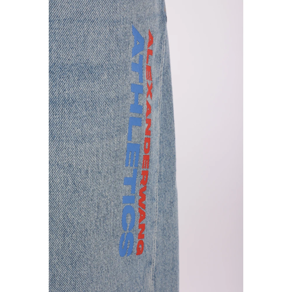 alexander wang Mesh Inzet Baggy Jeans Blue Dames