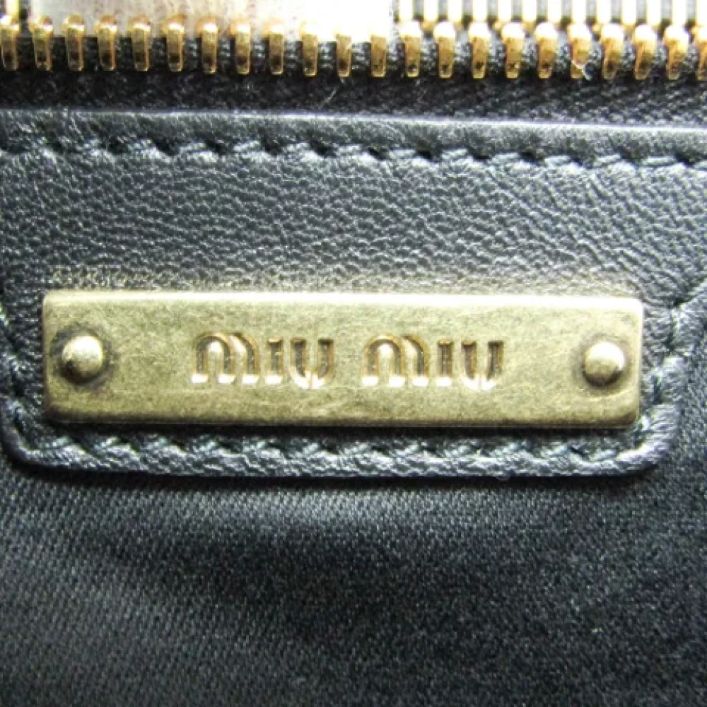 Miu Pre-owned Leather handbags Black Dames