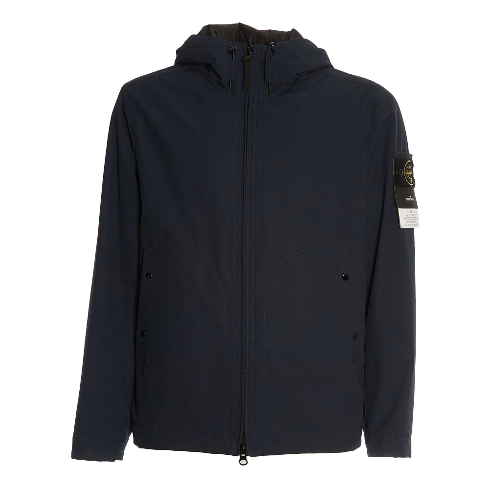 Stone Island Waterdichte Hooded Jacket voor mannen Blue Heren