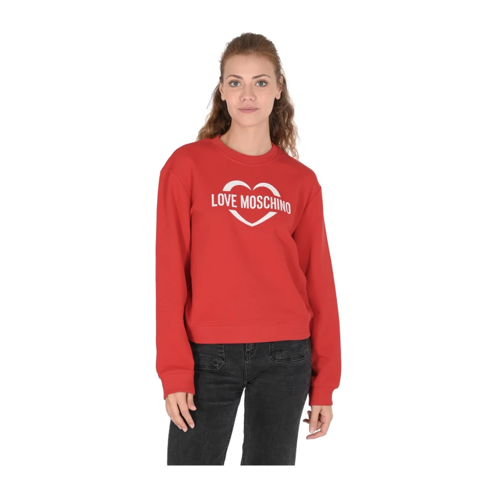 Love Moschino Women's Red Heart Logo Sweatshirt