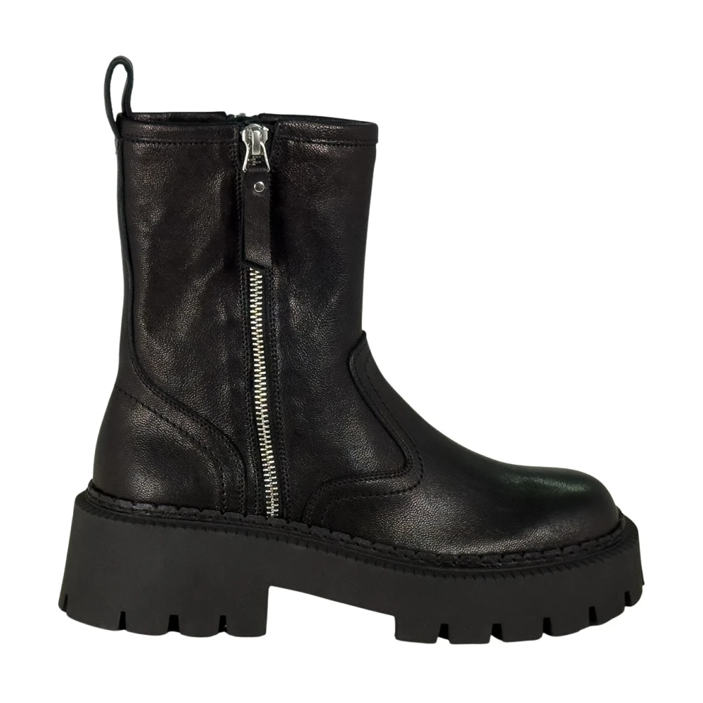 Vic Matié Donna Nero - Bob Essential Zip Combat Stivali - Shoes - 36 Eu