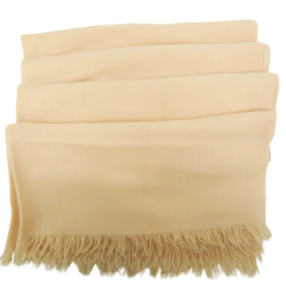 Hermès Vintage Pre-owned Wool scarves Beige Dames