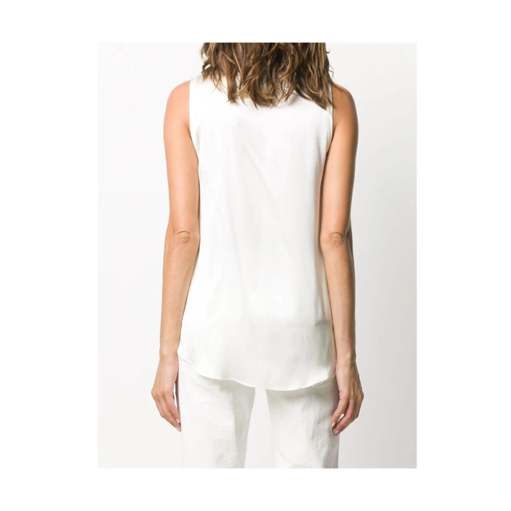 BRUNELLO CUCINELLI Witte Mouwloze Top White Dames