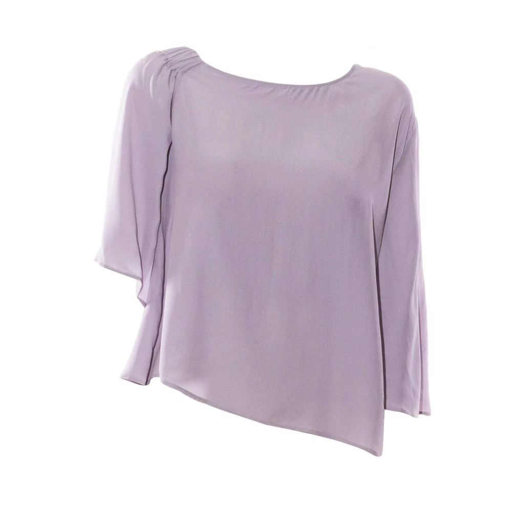 PATRIZIA PEPE Paarse Blouse met Lange Mouwen Moonlight Grey Purple Dames