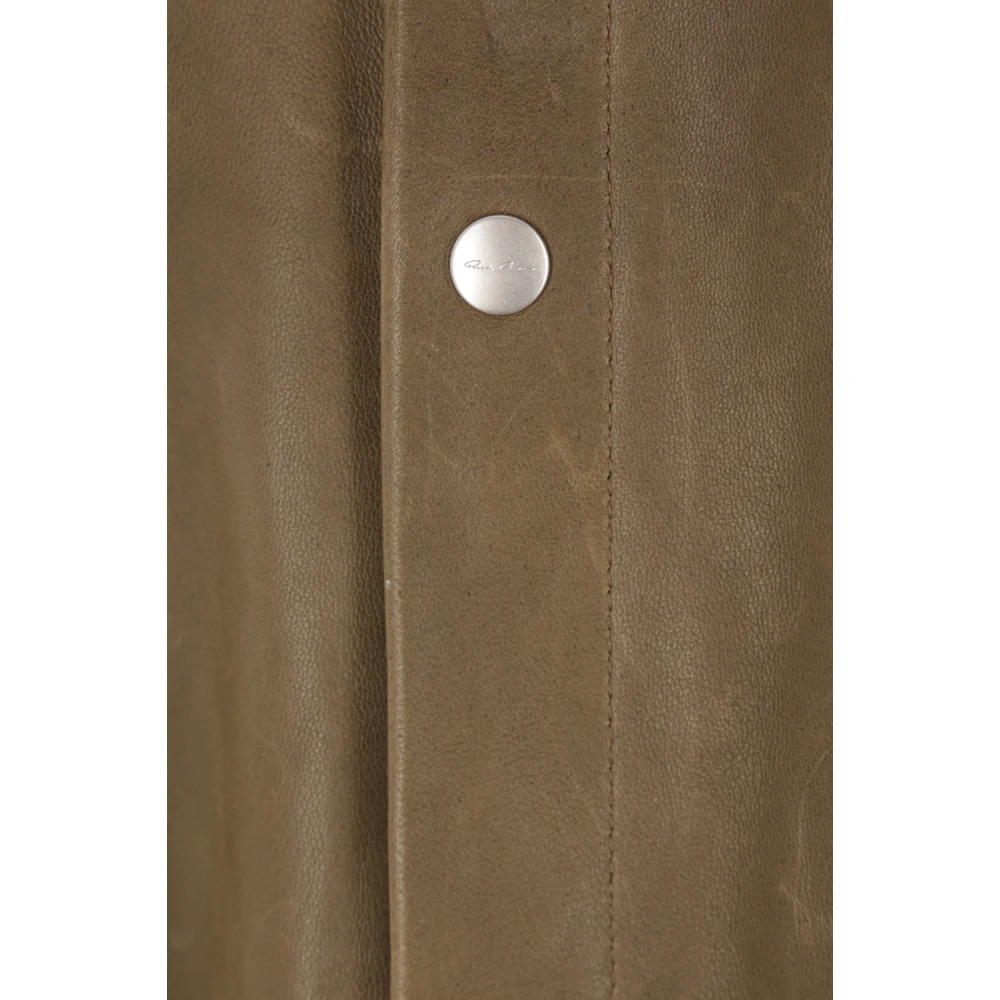 Rick Owens Oversized Groene Leren Jas Brown Heren