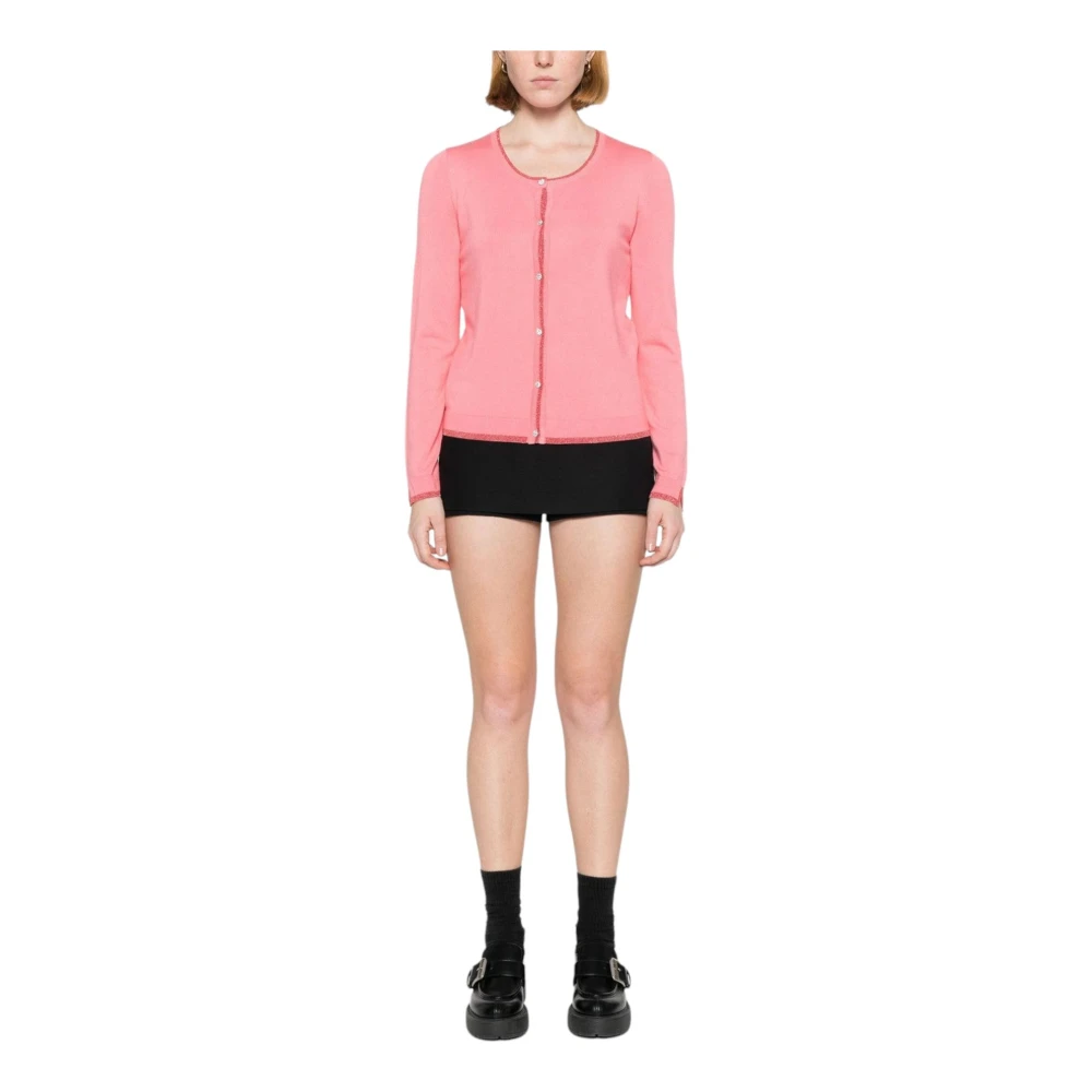 Liu Jo Stijlvolle Gebreide Cardigan voor Vrouwen Pink Dames